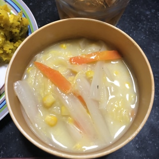 コーンスープの素で☆白菜コーンスープ